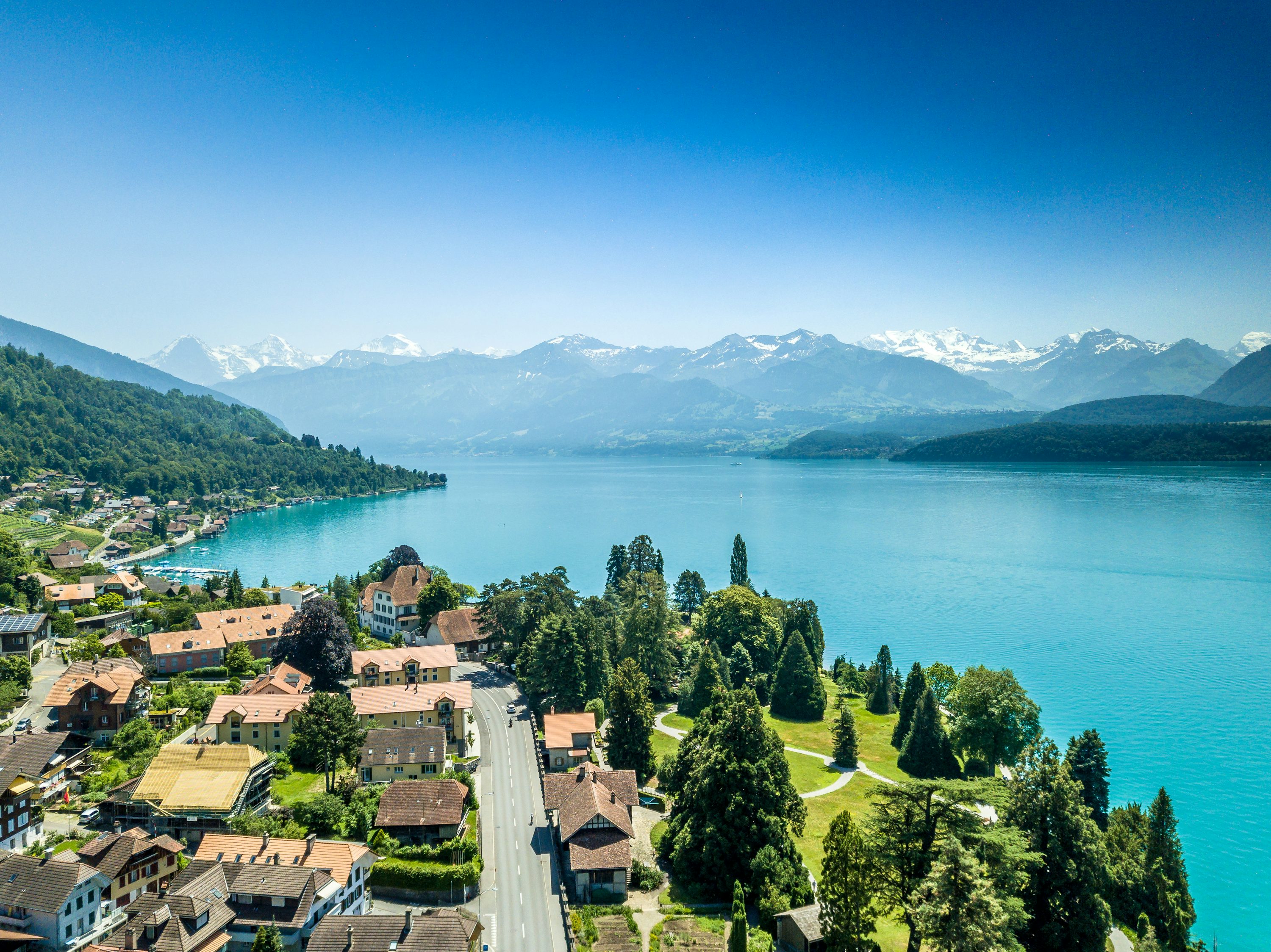 Swiss lake and alpine landscape